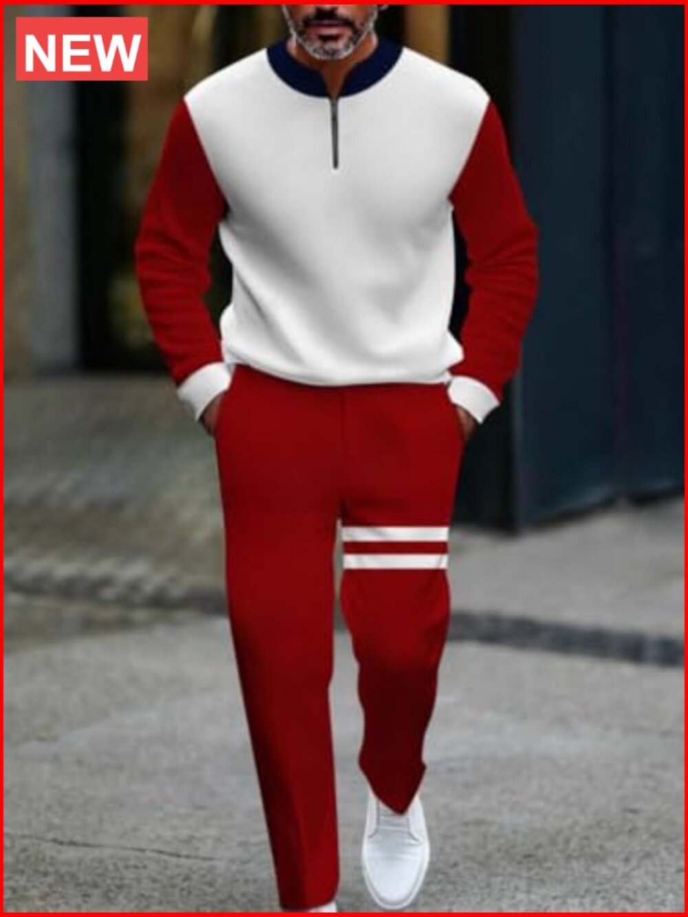 Long Sleeve Jogging Suit Two-Piece Set Jacket and Pants - Picture 3 of 5